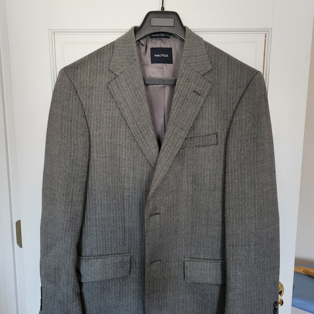Nautica Gray Herringbone Sport Coat